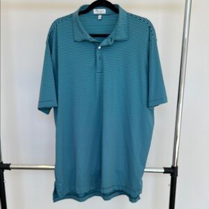 Peter Millar Men's Blue Striped Polo Shirt